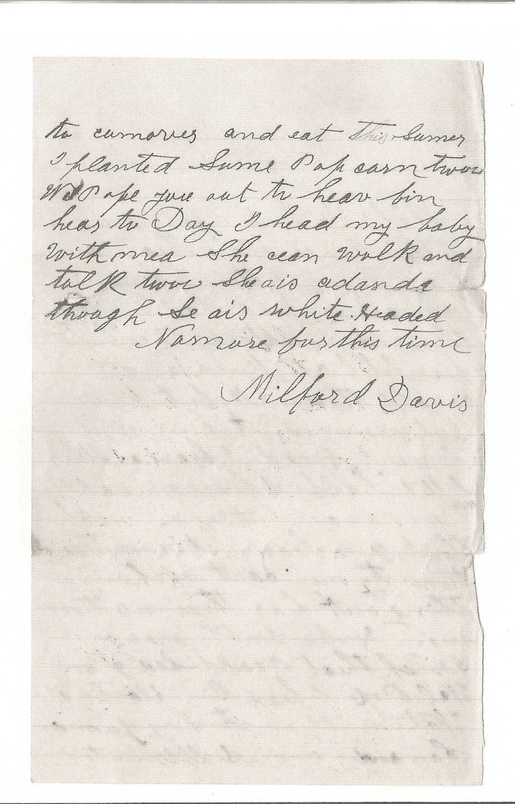 Reason Milford Sr. letter to Joseph Adams Pope no date
