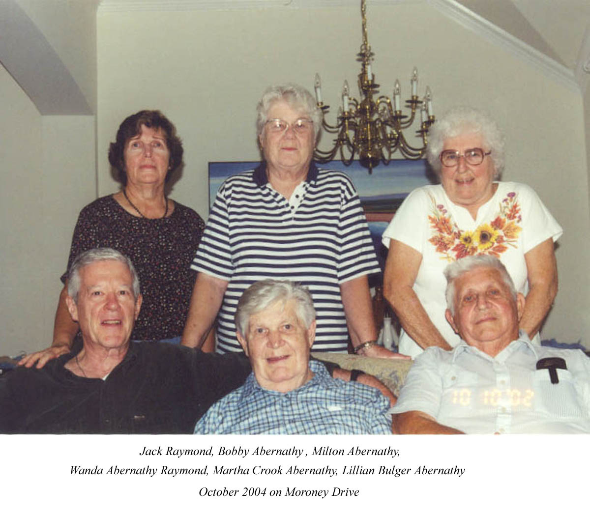 Jack Raymond, Bobby, Milton Abernathy, Wanda Abernathy Raymond, Martha Crook Abernathy, Lillian Bulger Abernathy  Oct. 2004