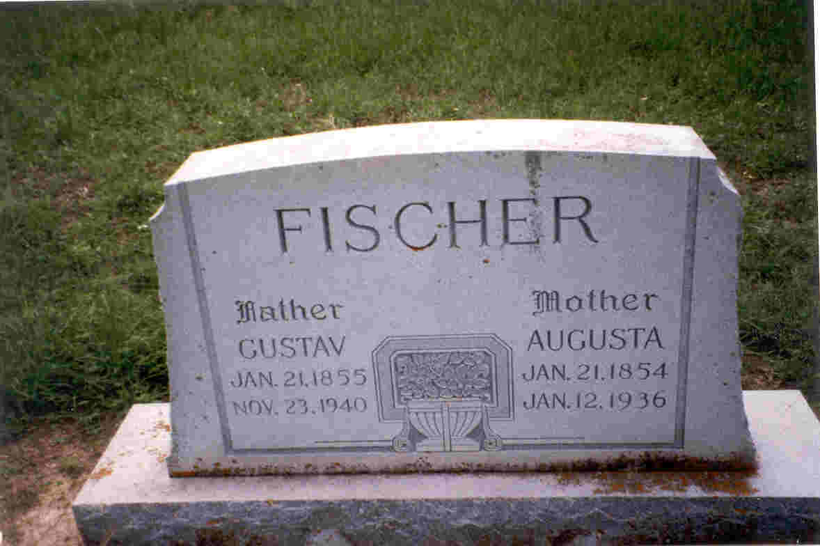 Gustav & Augusta Fischer grave stone