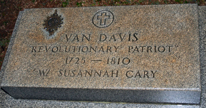 Van Davis Revolutionary Patriot 1725-1810 wife Susannah Lucille Cary 1735-1801