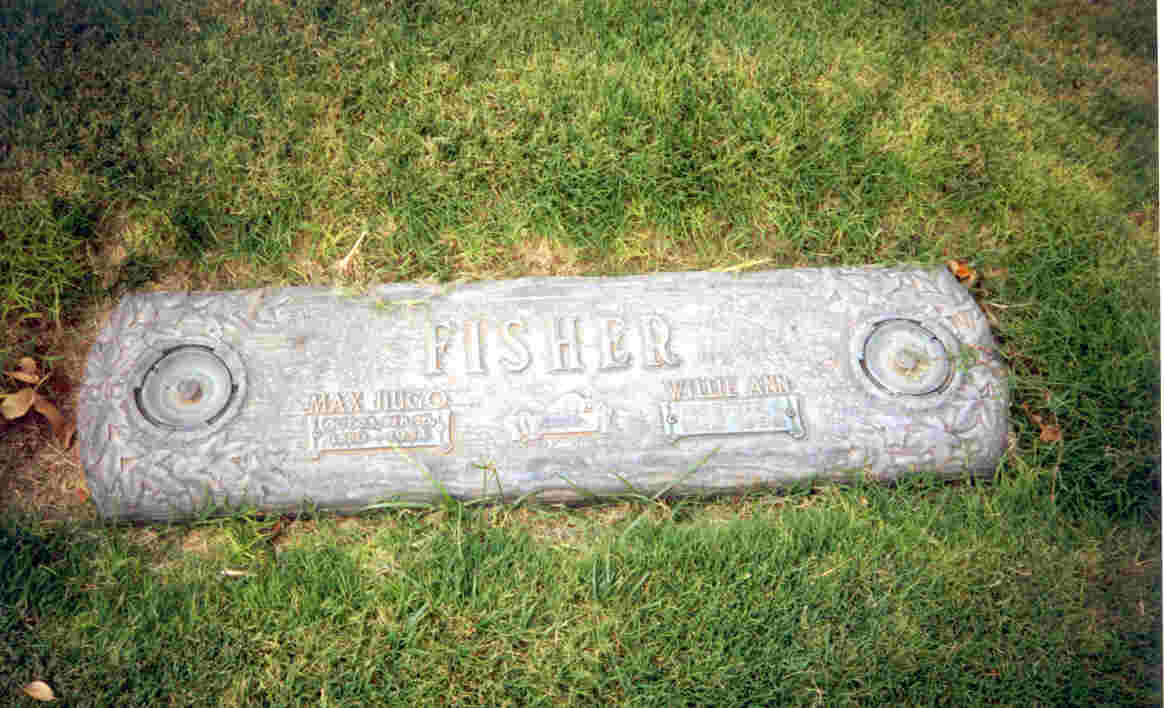 Max Hugo Fisher & Willie Ann Fisher grave marker Midland, TX