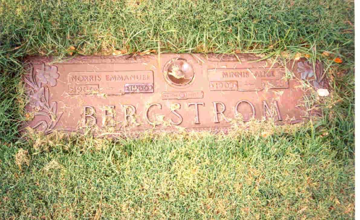 Grave marker N E Bergstrom & Minnie Alice Bergstrom Midland, TX.